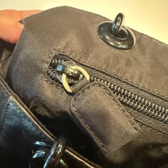 Prada Black Leather& Canvas Tote Bag - Picture 8 of 13